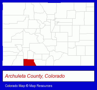 Colorado map, showing the general location of Choke Cherry
