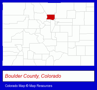 Colorado map, showing the general location of Boulder Country-Day School