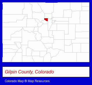 Colorado map, showing the general location of Gilpin County Public Library