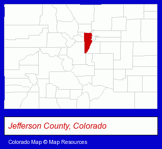 Colorado map, showing the general location of Dr. Stanley D Crawford