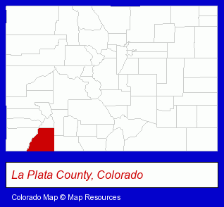 La Plata County, Colorado locator map