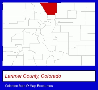 Larimer County, Colorado locator map