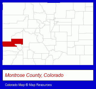 Colorado map, showing the general location of Berkshire Instrument
