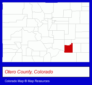 Otero County, Colorado locator map