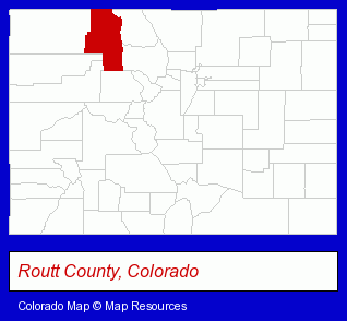 Routt County, Colorado locator map