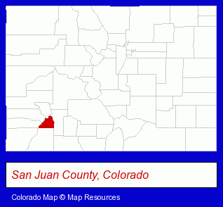 San Juan County, Colorado locator map