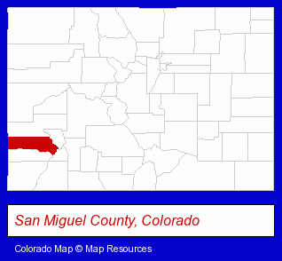 San Miguel County, Colorado locator map