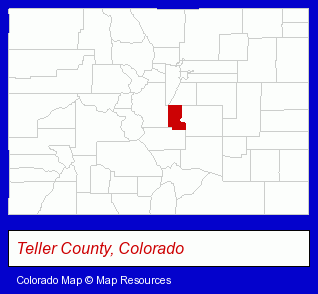 Colorado map, showing the general location of Teller County Chiropractic - Christopher Mirabella DC