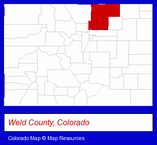 Weld County, Colorado locator map