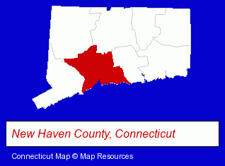 Connecticut map, showing the general location of Raymon Tool