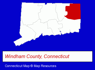 Connecticut map, showing the general location of Paquette Electric CO Inc