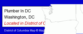  counties map, showing the general location of Plumber In DC
