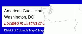  counties map, showing the general location of American Guest House