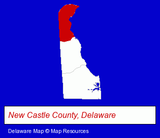 Delaware map, showing the general location of Alpha Graphics