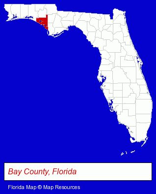 Bay County, Florida locator map