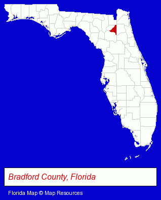 Florida map, showing the general location of Starke Head Start