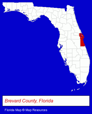 Brevard County, Florida locator map