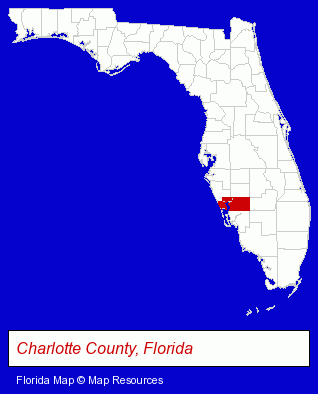 Florida map, showing the general location of Lemon Bay Glass & Mirror