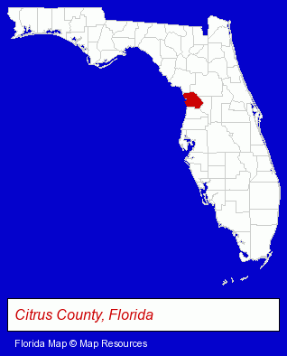 Florida map, showing the general location of American Professional Diving Center