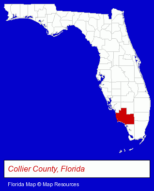 Florida map, showing the general location of Isle of Capri Marina