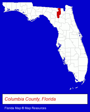 Florida map, showing the general location of Charles Custom Memorials