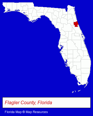 Florida map, showing the general location of Palm Coast Villas