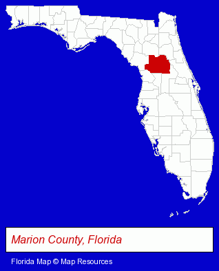 Florida map, showing the general location of J & M Trailer Repair
