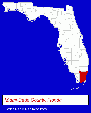 Miami-Dade County, Florida locator map