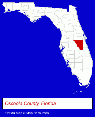 Florida map, showing the general location of Kissimmee Motorsports Inc