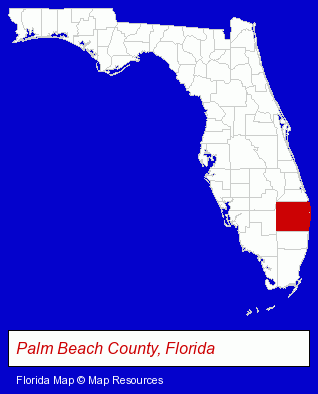 Florida map, showing the general location of Artistic Refinishing Inc