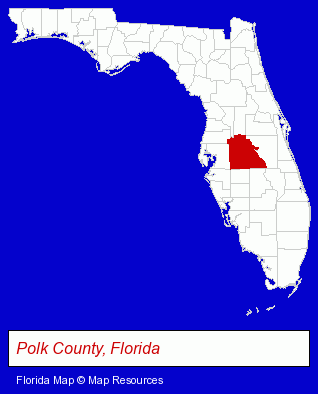 Florida map, showing the general location of Lakeland Montessori Schoolhouse