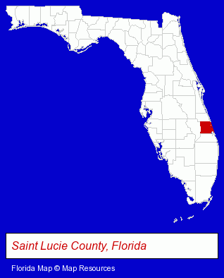 Florida map, showing the general location of Women's Healthcare