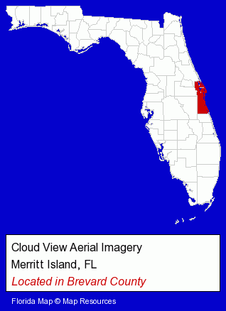 Florida counties map, showing the general location of Cloud View Aerial Imagery