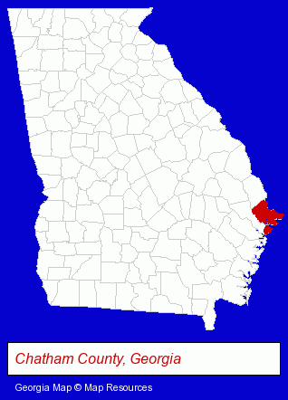 Georgia map, showing the general location of Powell John W CPA