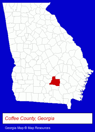 Georgia map, showing the general location of Douglas National Bank