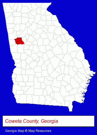 Georgia map, showing the general location of RBW Enterprises