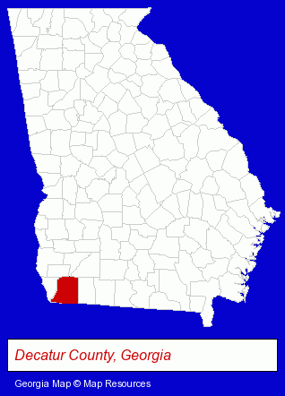 Georgia map, showing the general location of Decatur County School System