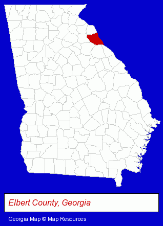 Elbert County, Georgia locator map