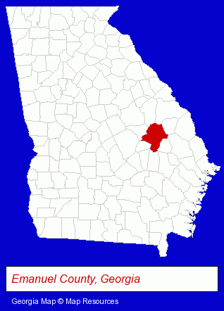 Georgia map, showing the general location of Gambrell Photography