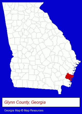 Georgia map, showing the general location of Overhead Door Co. of Brunswick