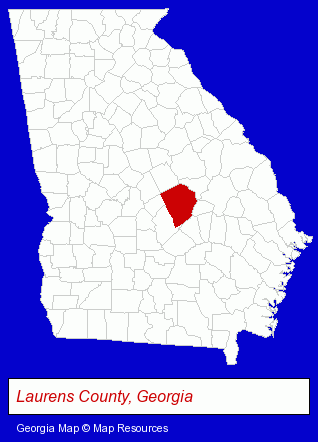 Georgia map, showing the general location of Shamrock Bowling Center