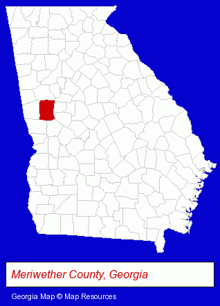 Georgia map, showing the general location of Flint River Academy