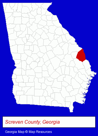 Georgia map, showing the general location of Farmers & Merchants Bank