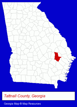 Georgia map, showing the general location of Baxter's Paint & Body Shop Inc