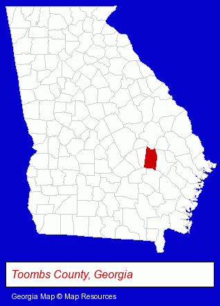 Georgia map, showing the general location of Robert Toombs Christian ACAD