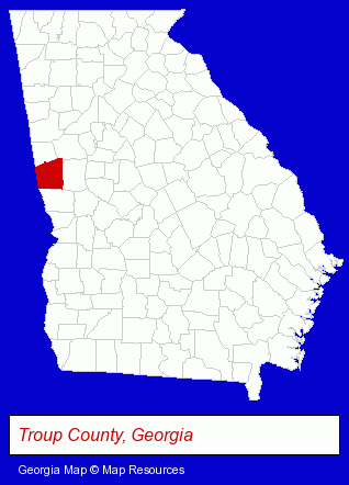 Georgia map, showing the general location of Bo-Tex Sales