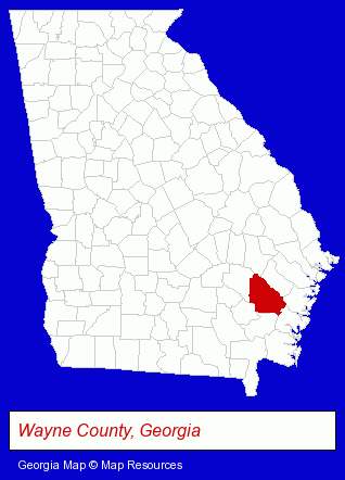 Georgia map, showing the general location of Crawford Jewelers