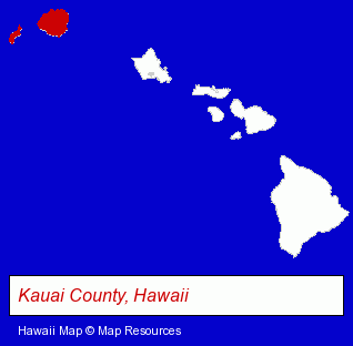 Hawaii map, showing the general location of Poipu Bay Golf Course