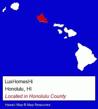Hawaii counties map, showing the general location of LuxHomesHi