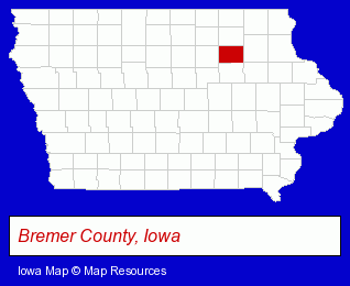 Iowa map, showing the general location of Readlyn Community Library